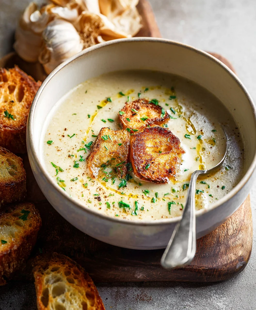 Authentic French Garlic Soup - Rich & Comforting