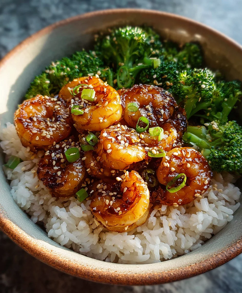 Honey Garlic Shrimp Bowls-Quick & Easy Recipe