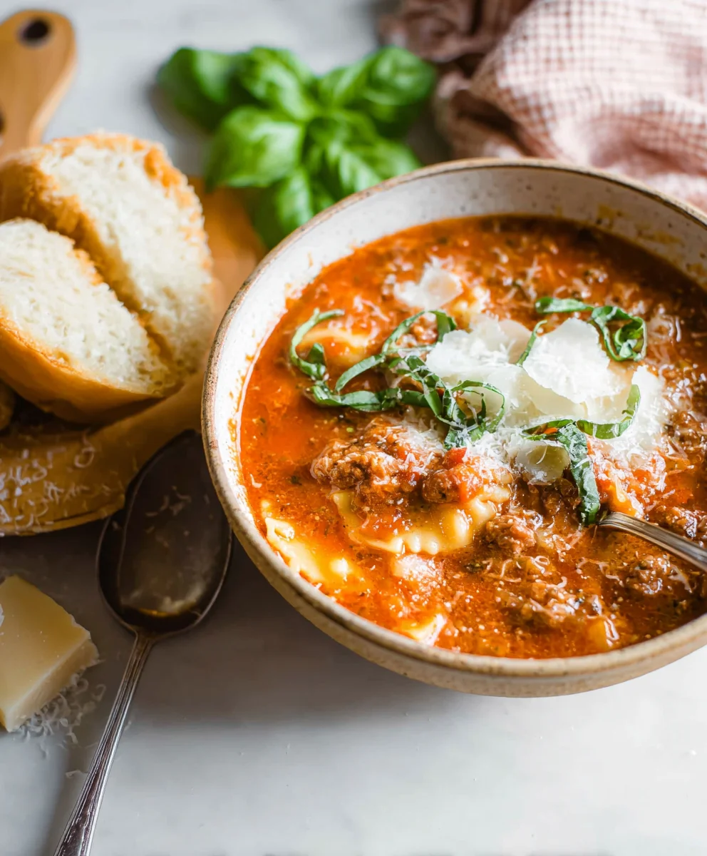 Easy Creamy Lasagna Soup-Quick Delicious Meal