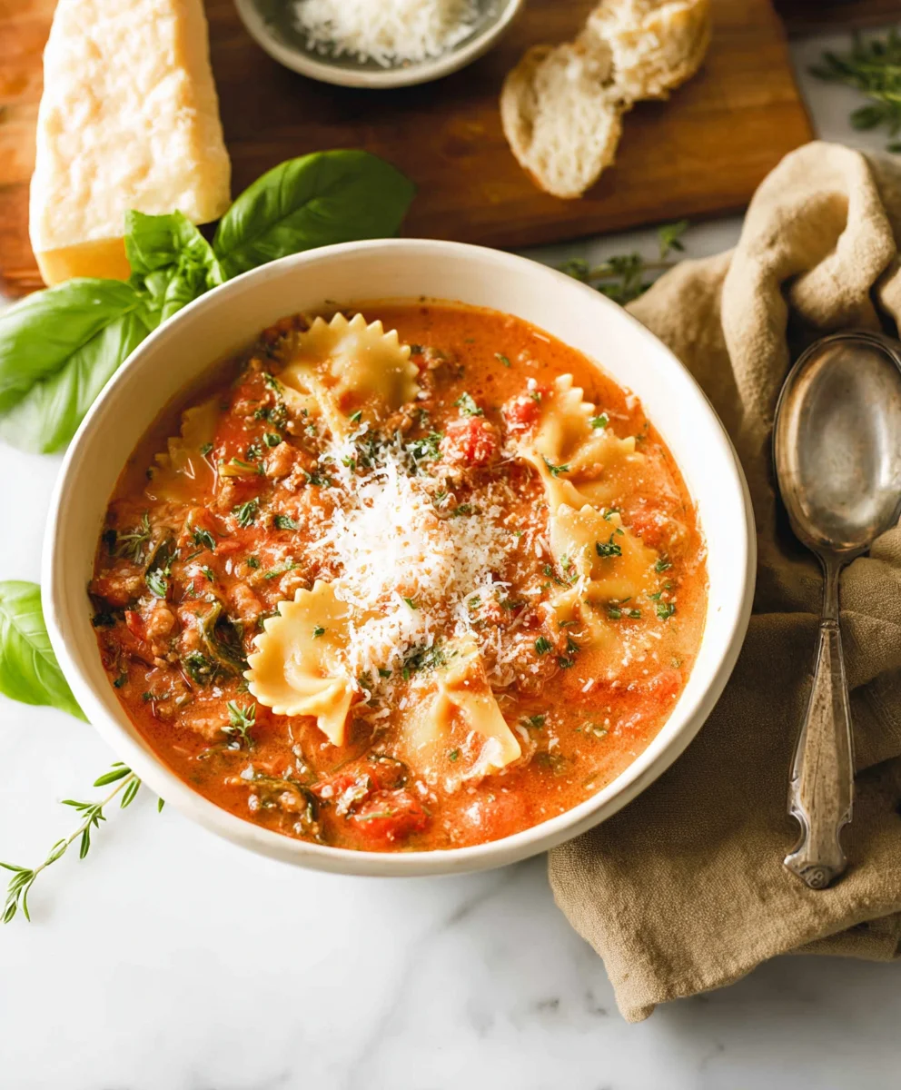 Easy Creamy Lasagna Soup-Quick Delicious Meal