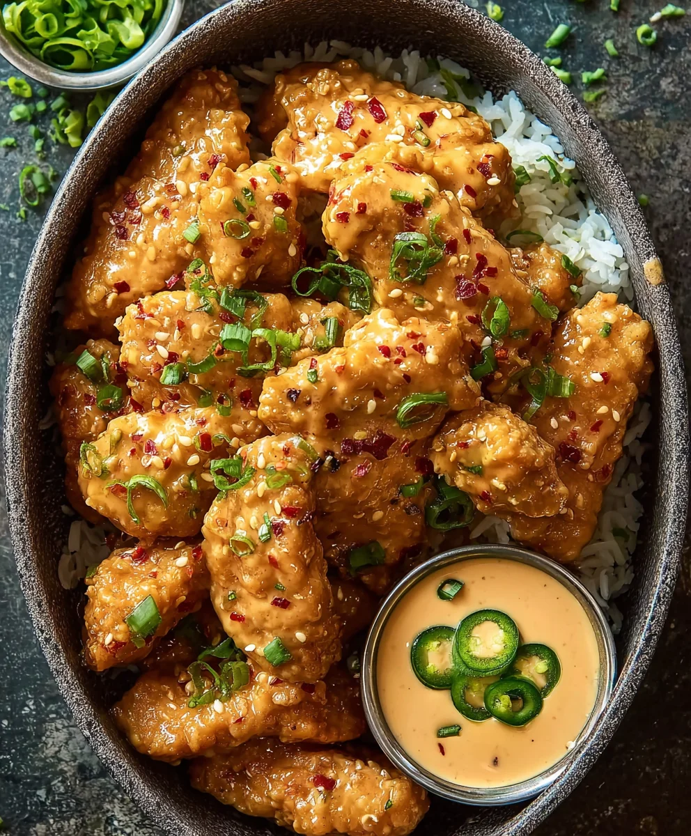 Easy Bang Bang Chicken Recipe-Spicy Creamy Delight