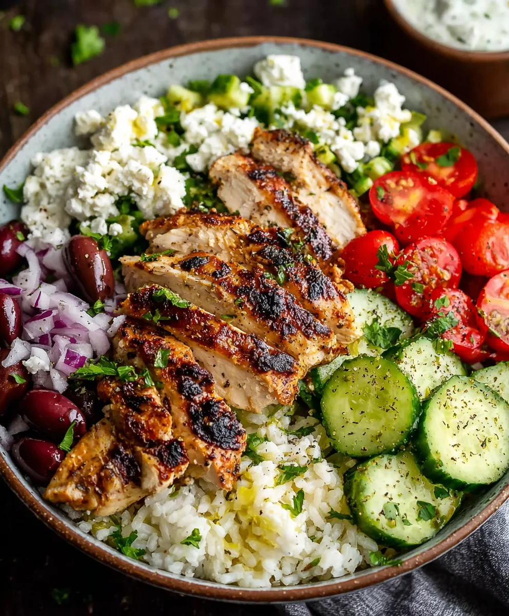 Delicious Greek Chicken Bowls- Easy & Flavorful Dinner