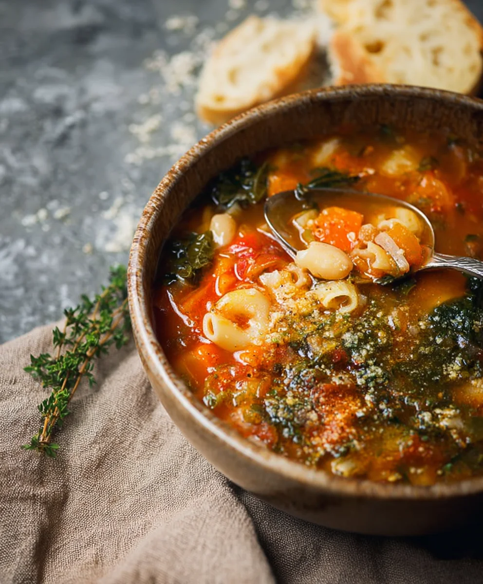 Hearty Beef Winter Minestrone Soup - Comforting Recipe