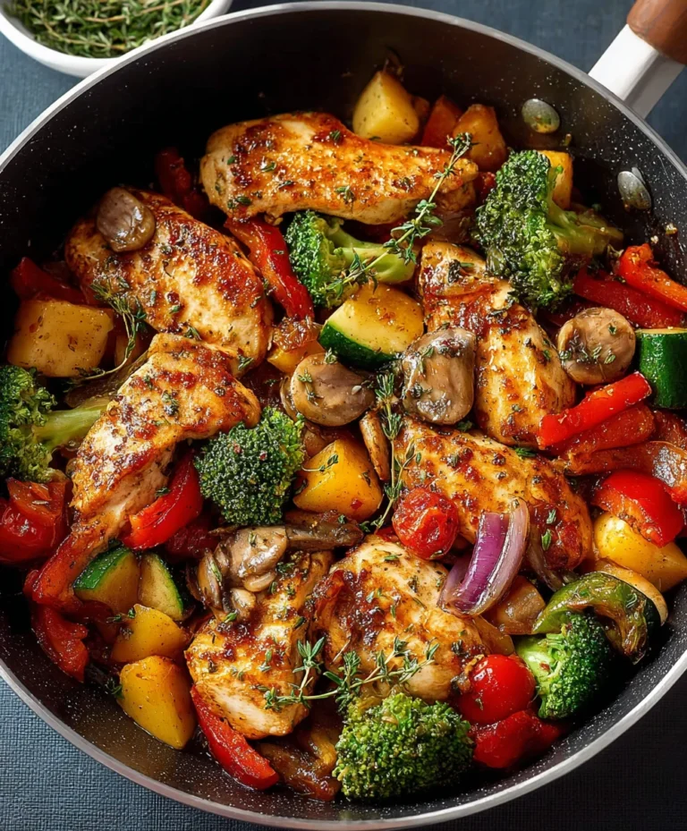 Healthy Chicken and Vegetable Skillet-Easy Dinner