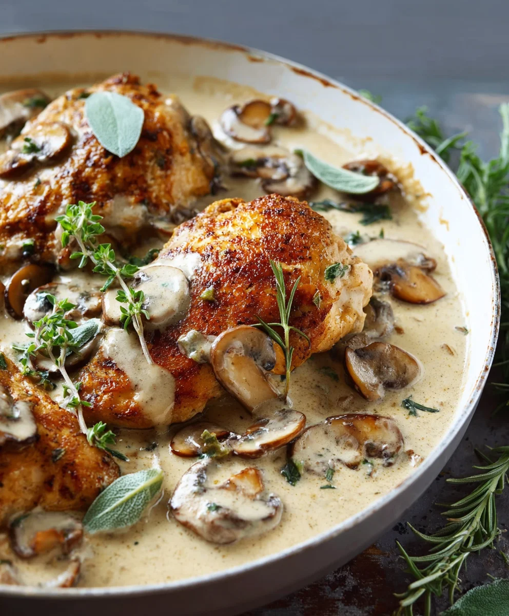 Creamy Mushroom Chicken-Quick & Easy Dinner