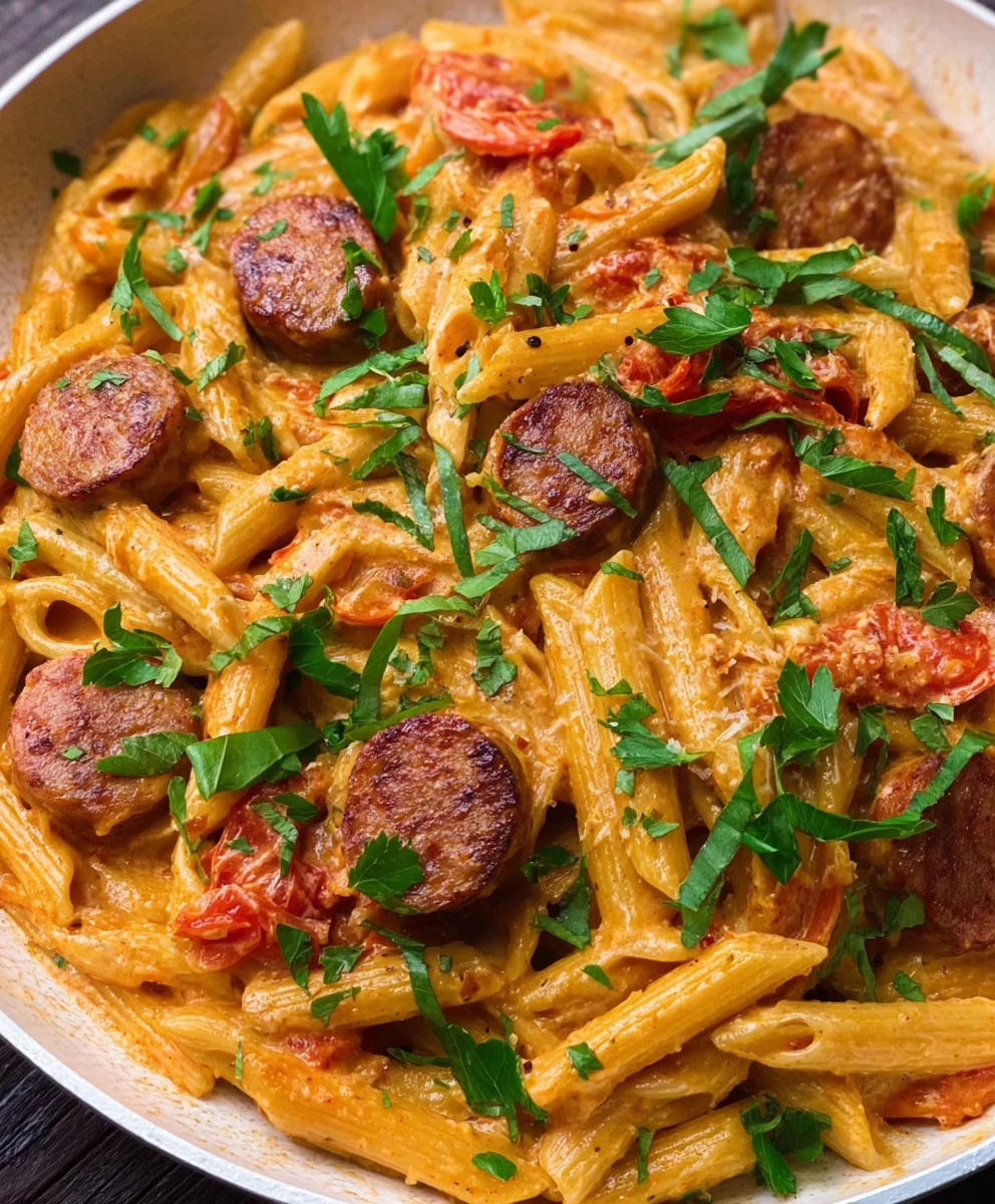 Creamy Cajun Sausage Pasta Quick & Easy Dinner