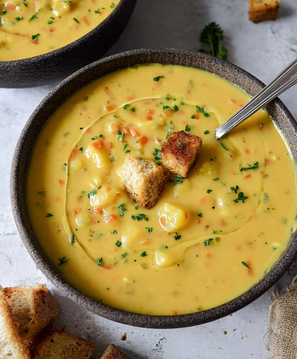 Creamy Vegan Potato Soup-Hearty & Delicious