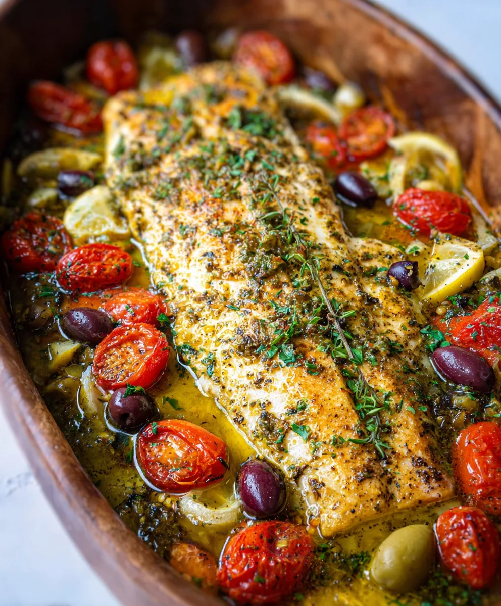 Easy Mediterranean Baked Fish - Simple Healthy Dinner
