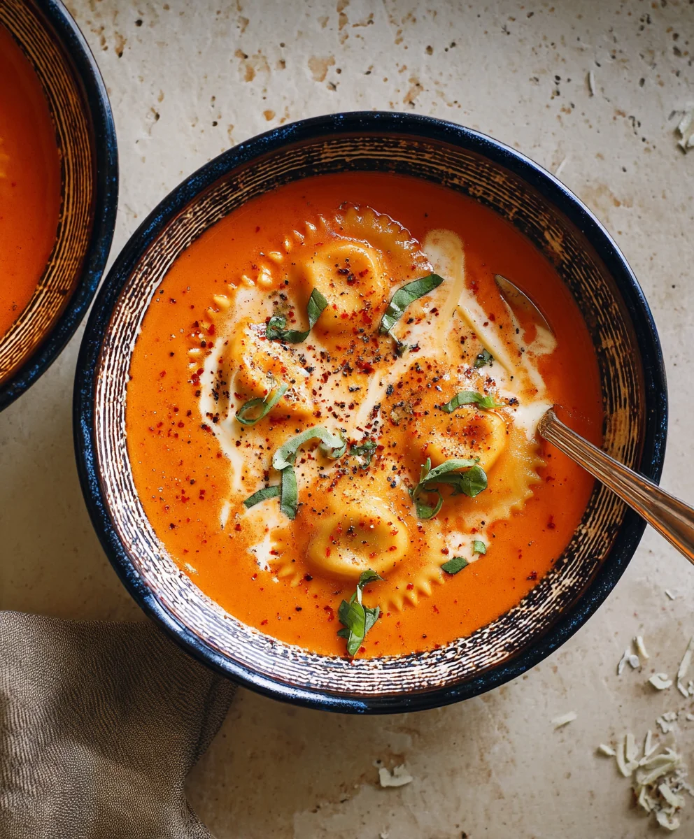 Roasted Red Pepper Ravioli Soup Recipe-Easy & Delicious