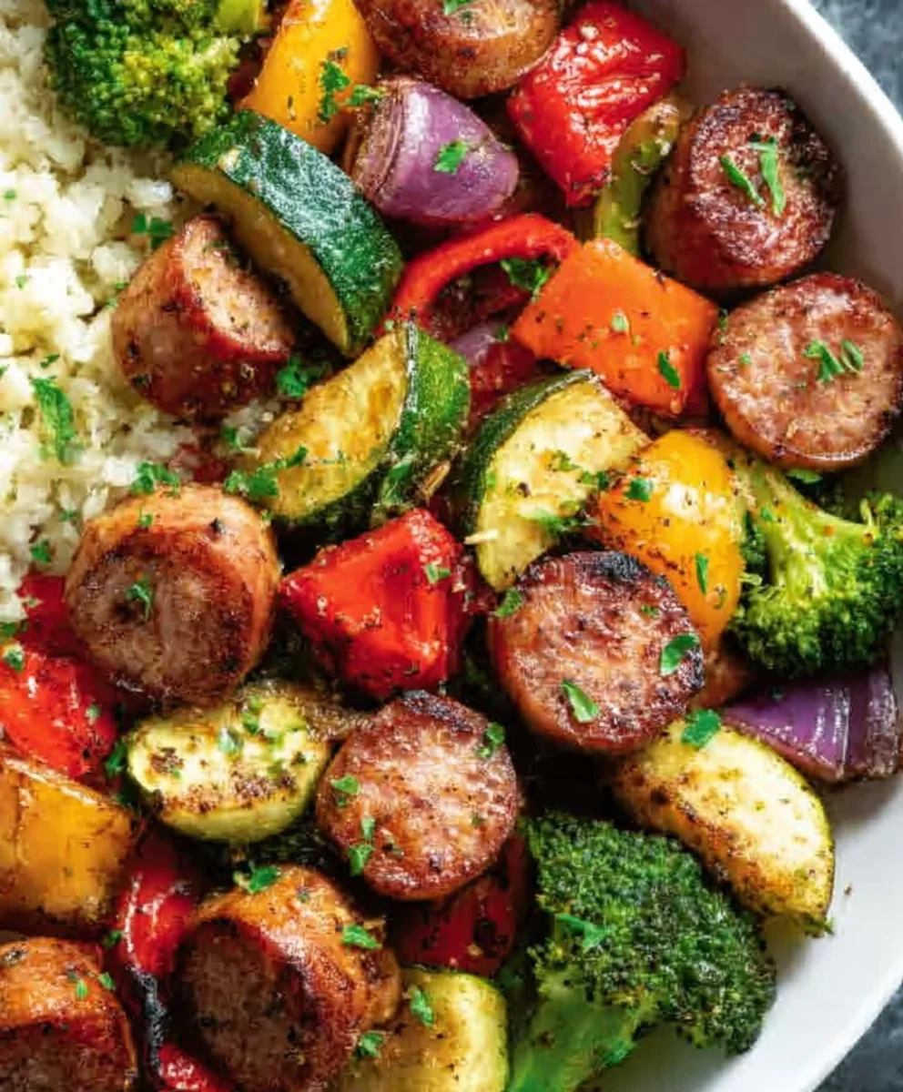 Quick Air Fryer Chicken Sausage & Veggies Recipe