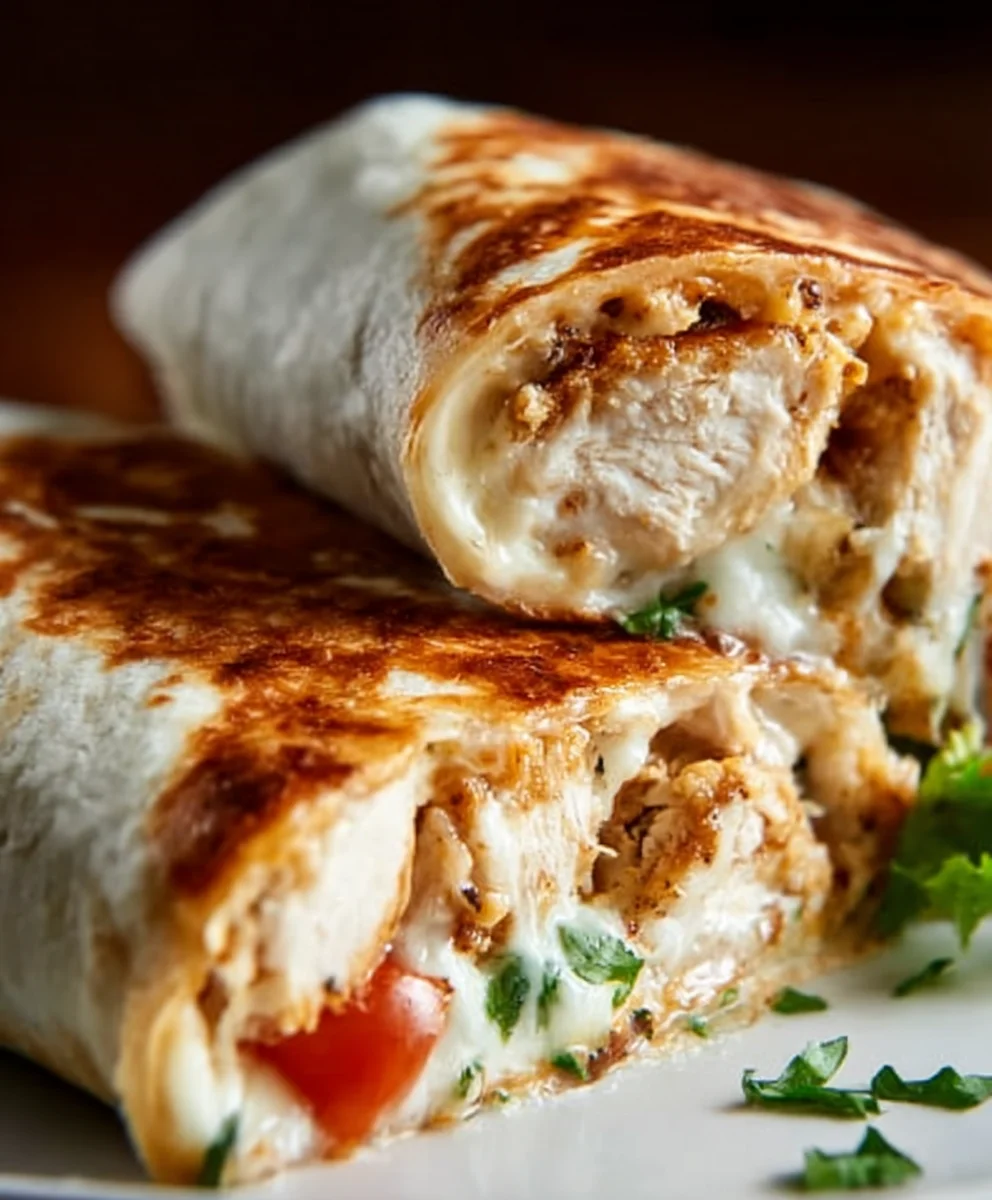 Cheesy Garlic Chicken Wraps Easy Recipe
