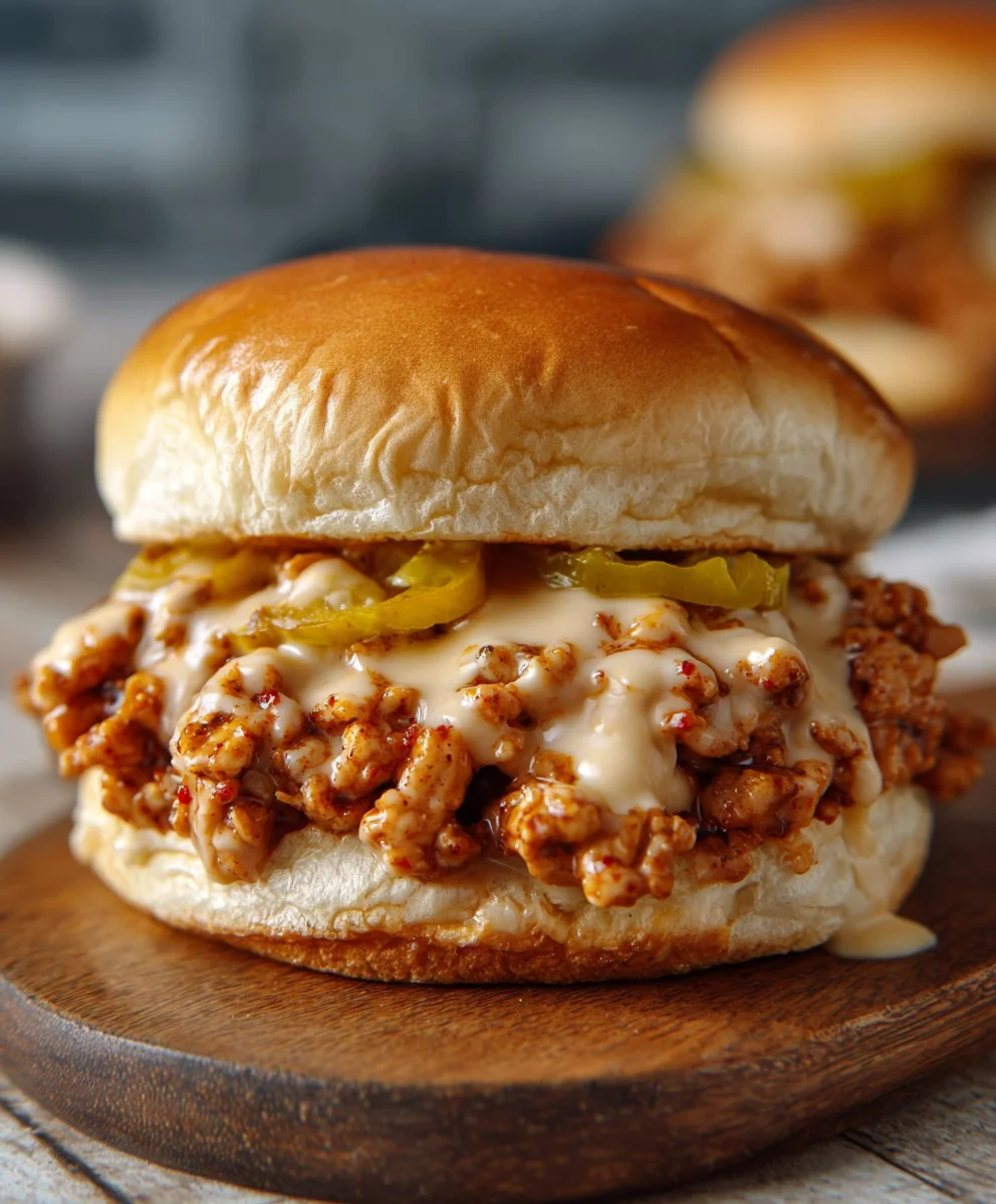 Cajun Chicken Sloppy Joes Creamy Cheese Sauce