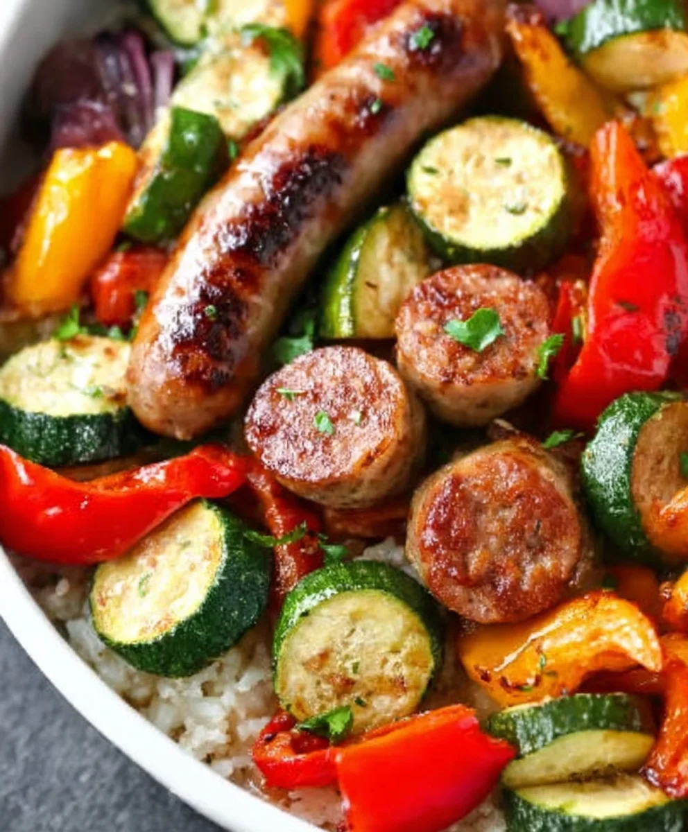 Quick Air Fryer Chicken Sausage & Veggies Recipe