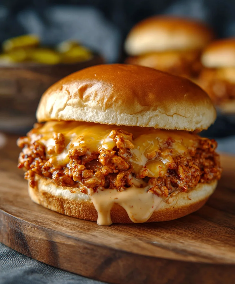 Cajun Chicken Sloppy Joes Creamy Cheese Sauce