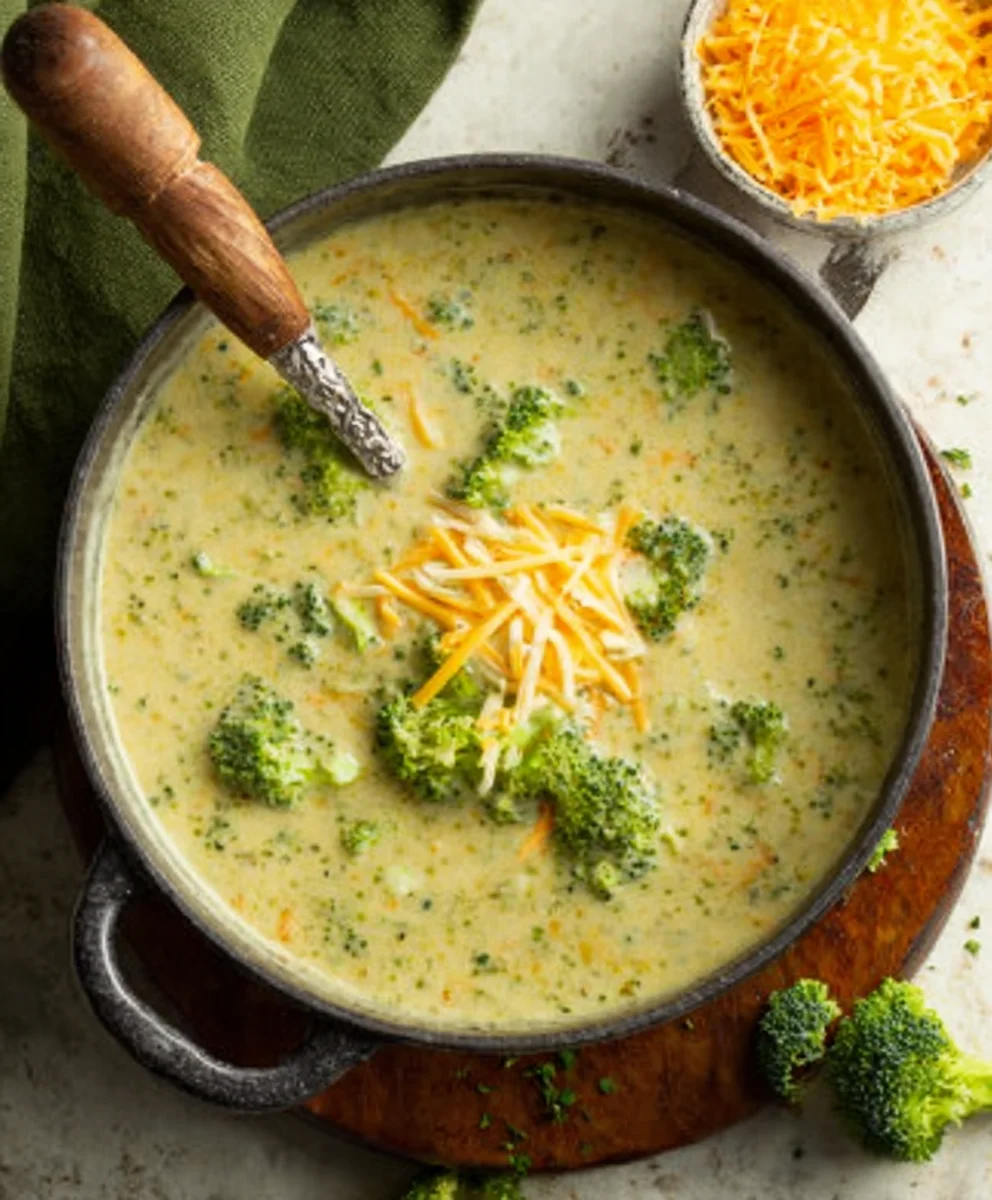 High Protein Broccoli Cheddar Soup - Healthy & Delicious