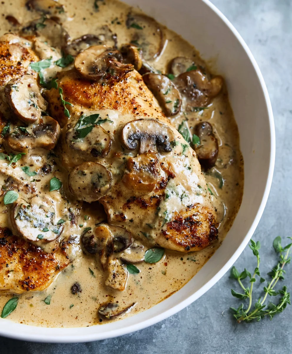 Creamy Mushroom Chicken-Quick & Easy Dinner