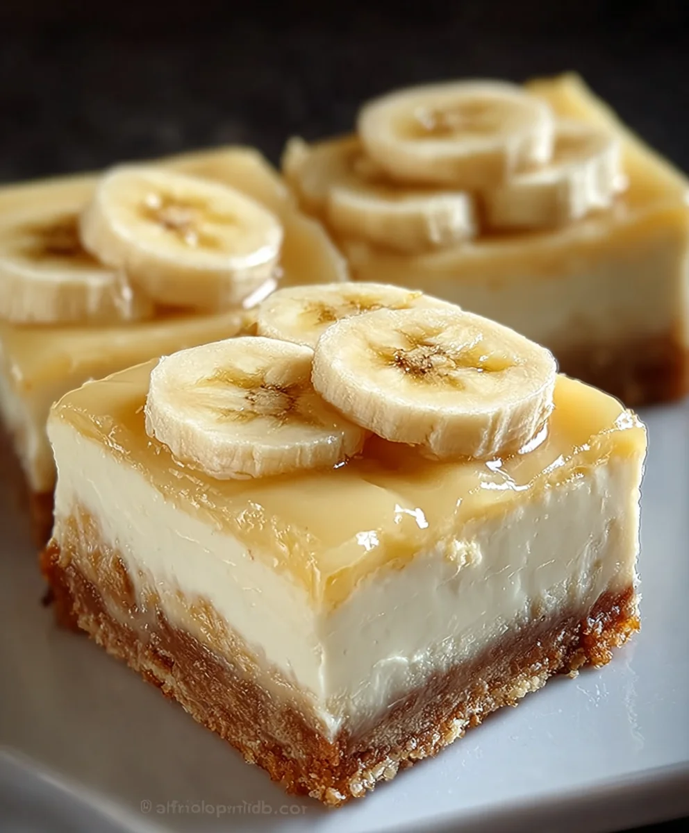 Banana Pudding Cheesecake Bars-Decadent Dessert
