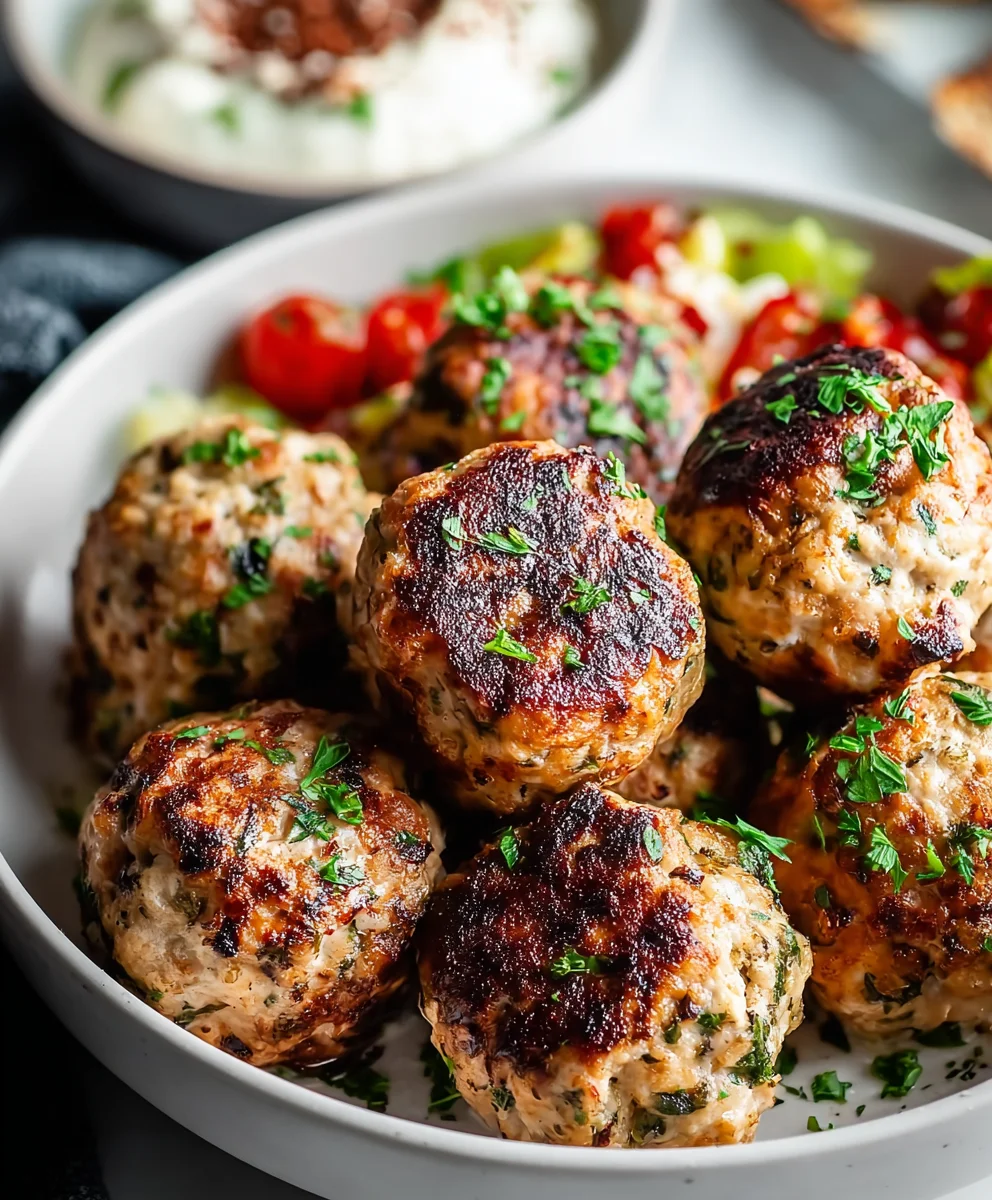 Juicy Mediterranean Chicken Meatballs - Easy Dinner Recipe