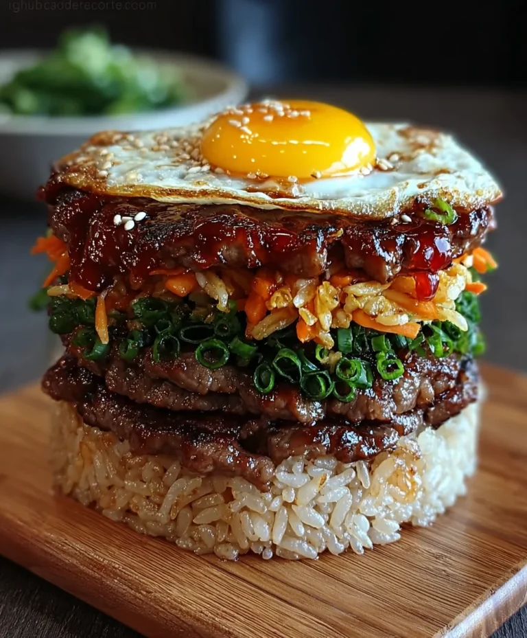 Savory Korean Beef BBQ Rice Stack Recipe