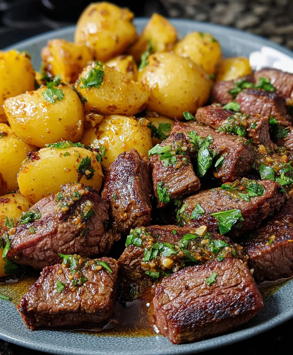 Garlic Butter Beef Steak and Potatoes - Easy Recipe