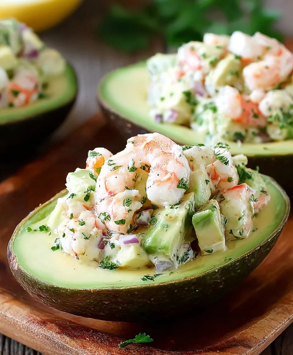 Shrimp Salad Stuffed Avocados - Quick & Easy Meal