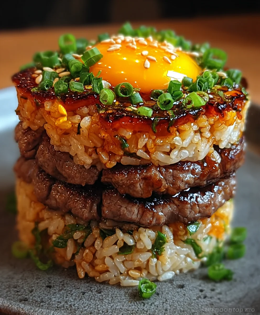 Savory Korean Beef BBQ Rice Stack Recipe