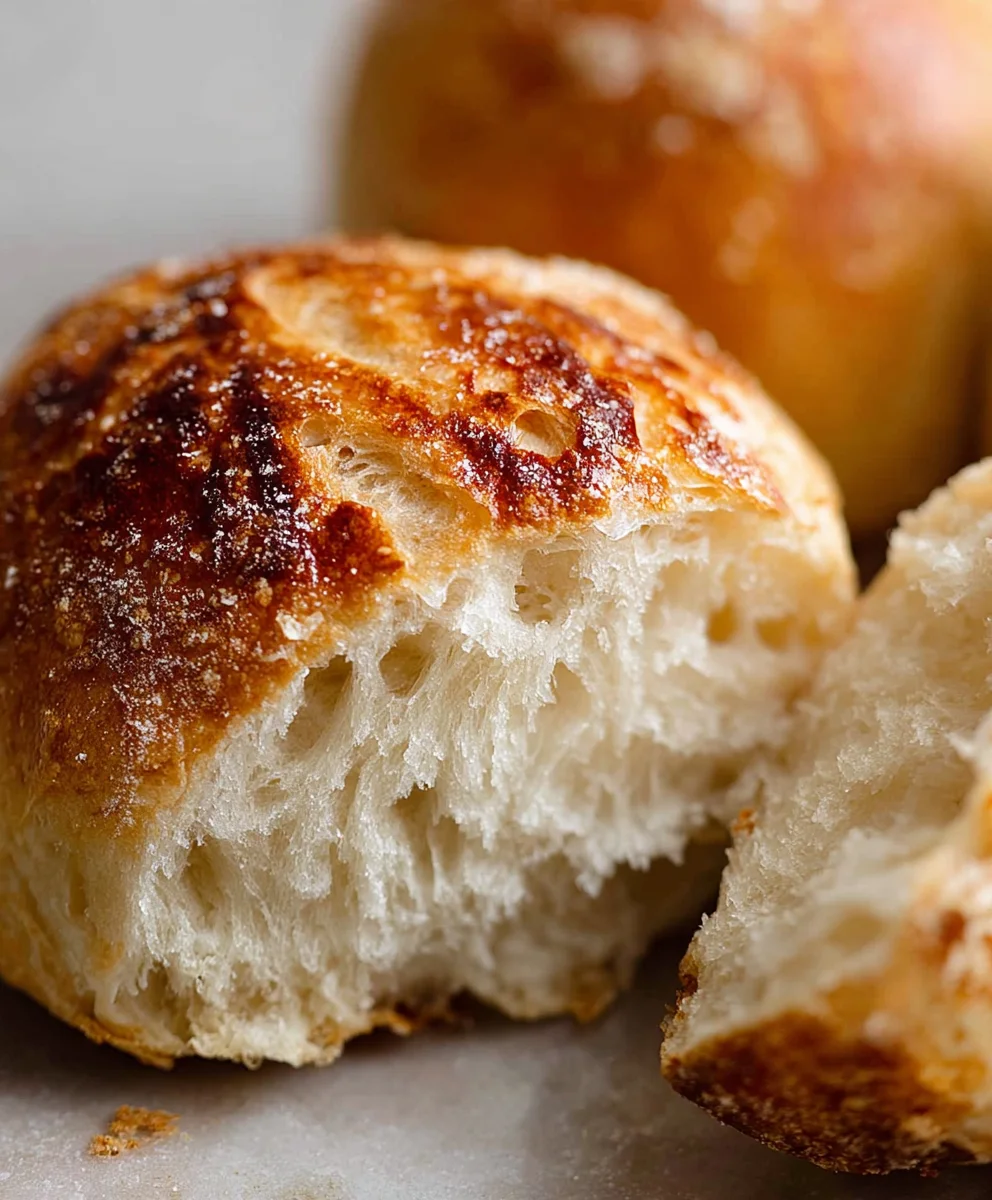 Easy No Knead Crusty Rolls- Perfect Homemade Bread
