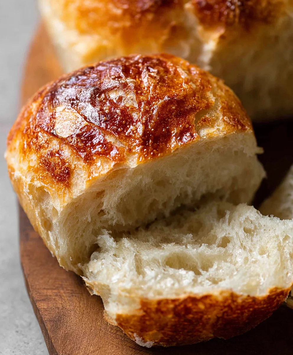 Easy No Knead Crusty Rolls- Perfect Homemade Bread