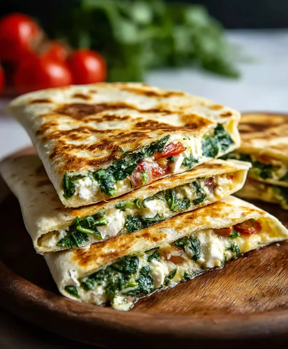 Spinach Feta Quesadillas - Easy Cheesy Dinner