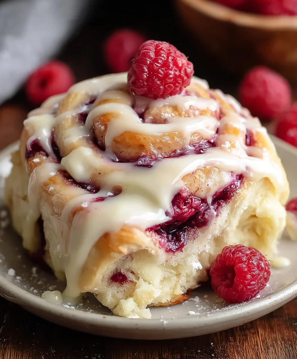 White Chocolate Raspberry Rolls-Decadent Swirls