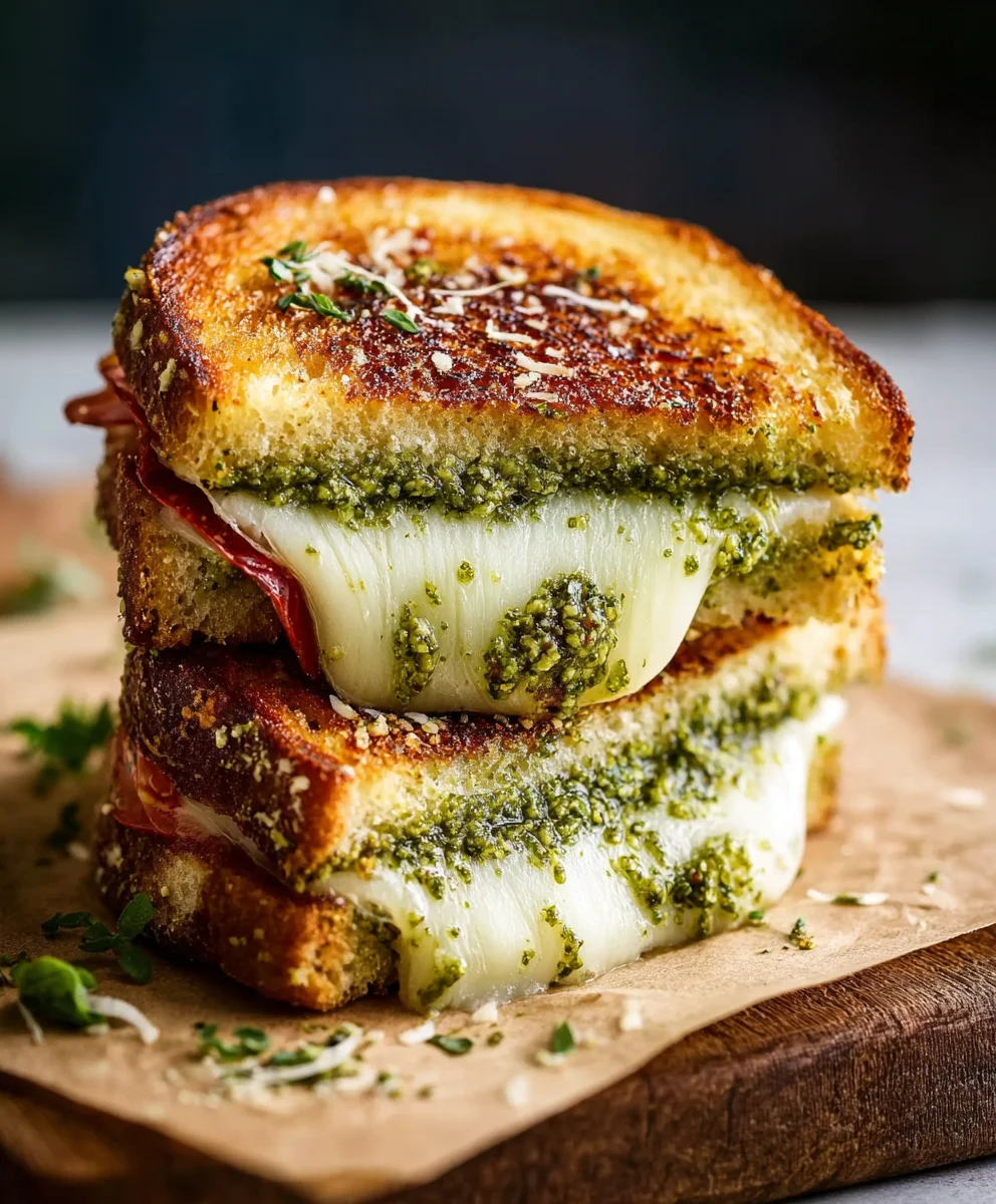 Easy Pesto Grilled Cheese Sandwich Recipe