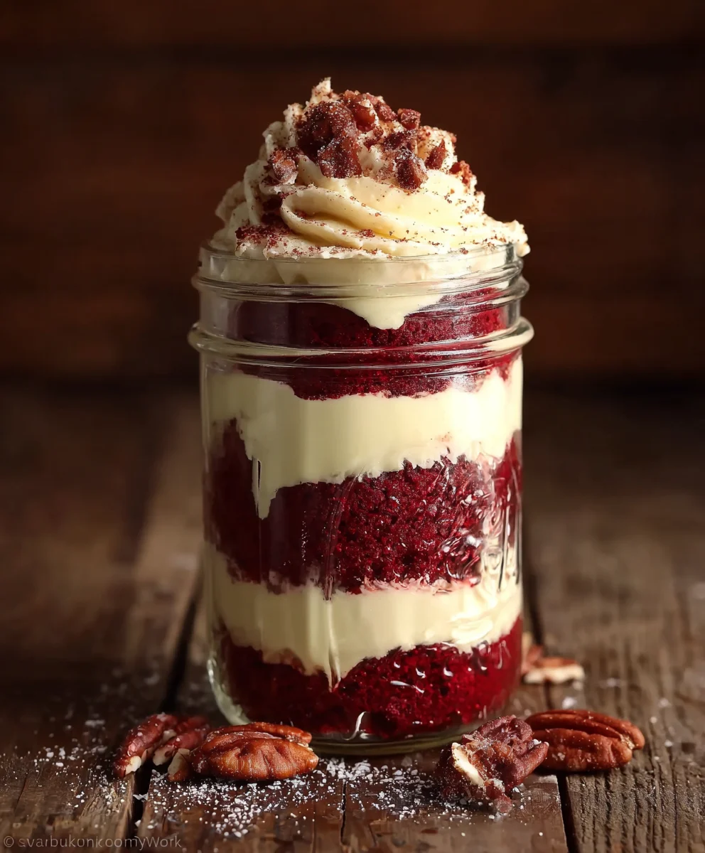 Decadent Red Velvet Cake Jars-Easy Dessert Recipe