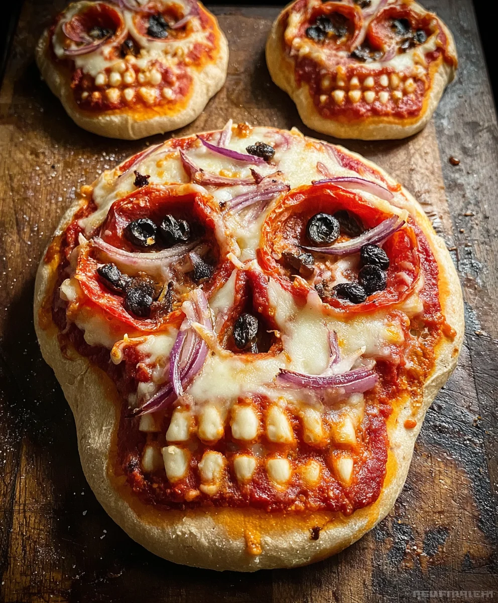 Spooky Pizza Skulls-Easy Beef & Cheese Halloween Recipe