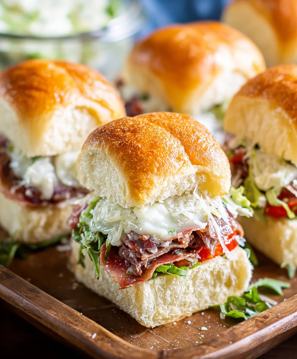 Beef Italian Grinder Sliders - Easy Party Appetizer