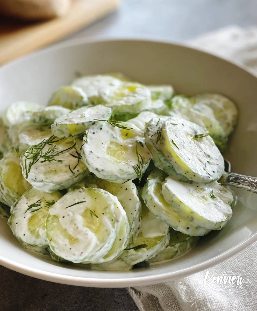 Creamy Cucumber Salad-Quick Refreshing Recipe