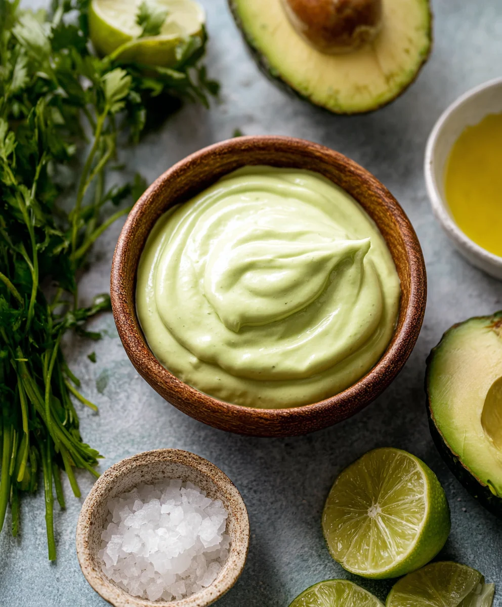 Creamy Avocado Crema - Best Taco & Salad Topping
