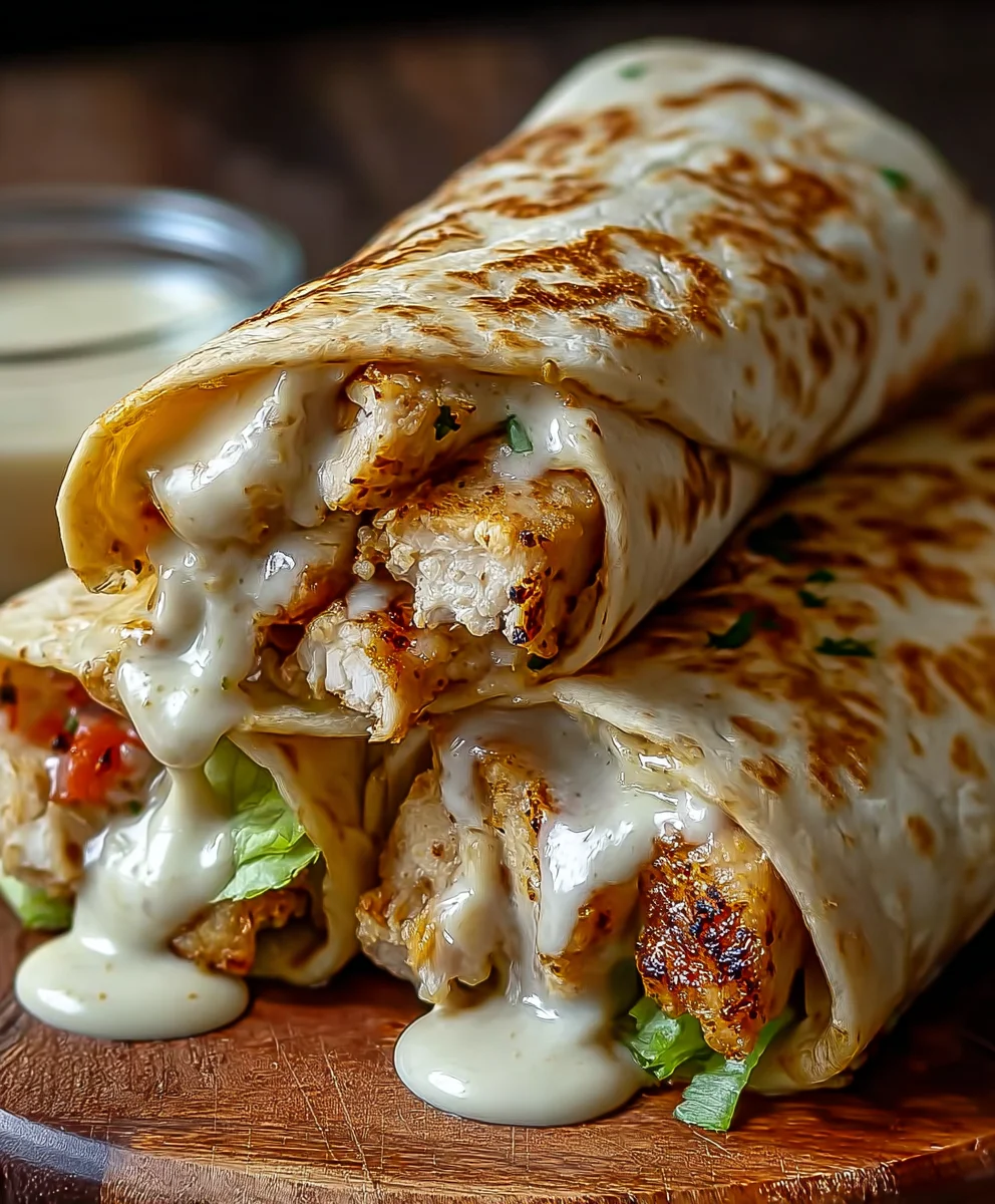 Cheesy Garlic Chicken Wraps Dinner Delight