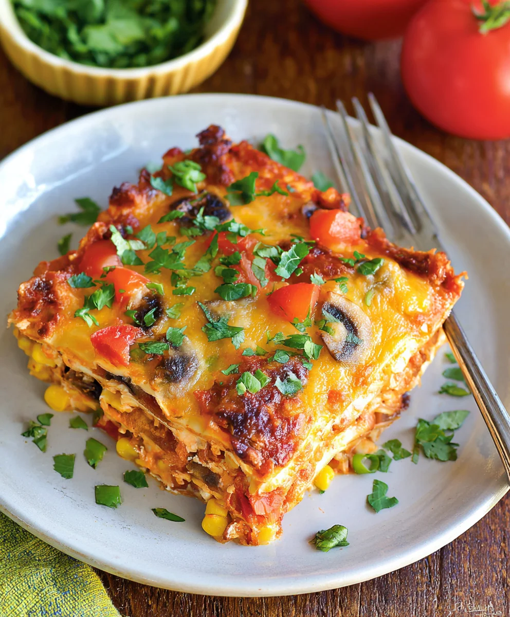 Easy Veggie Mexican Lasagna-Flavorful Family Dinner