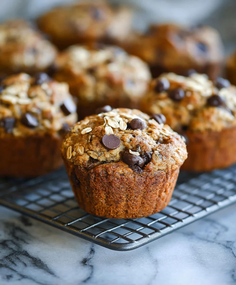 Healthy Banana Oatmeal Chocolate Chip Muffins