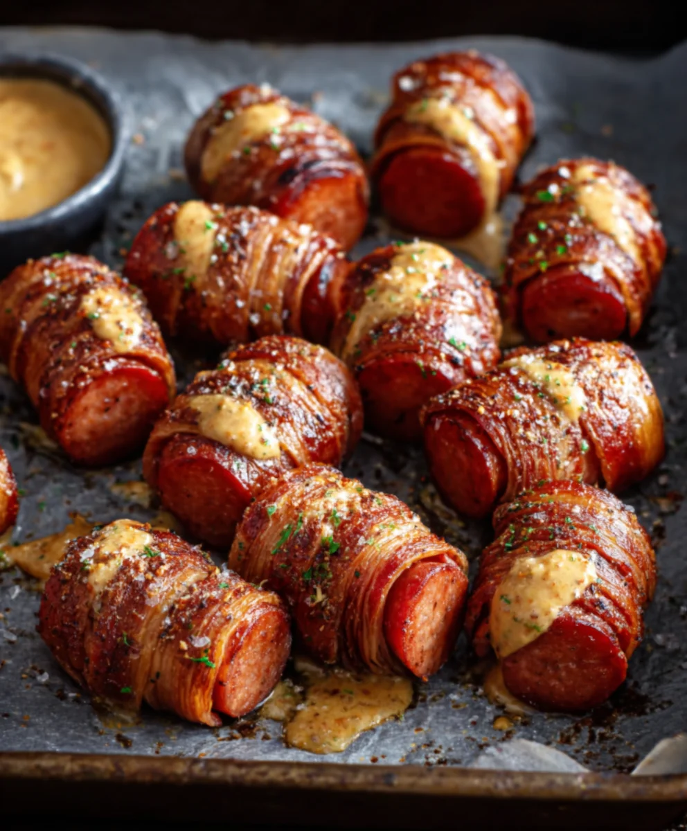 Mustard Hasselback Beef Sausage Bites - Easy Appetizer