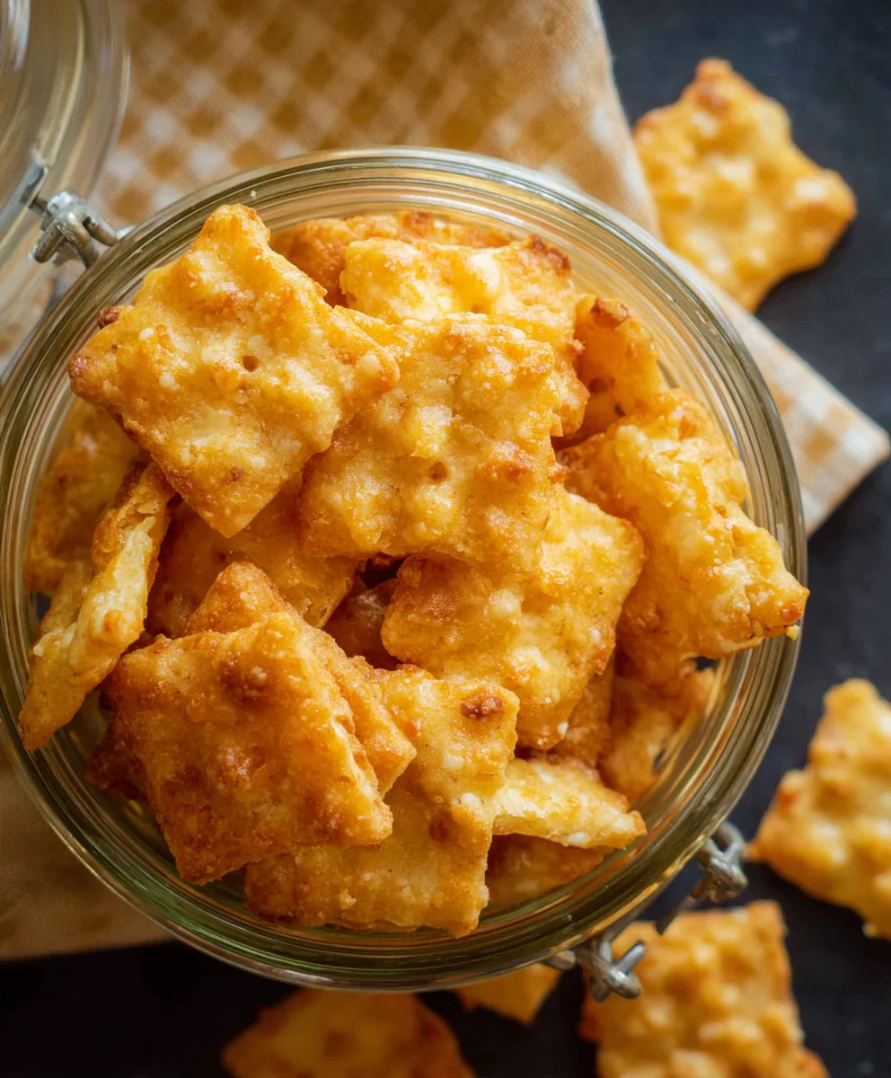 Easy Sourdough Cheddar Crackers - Crispy & Delicious