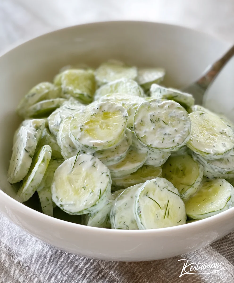 Creamy Cucumber Salad-Quick Refreshing Recipe