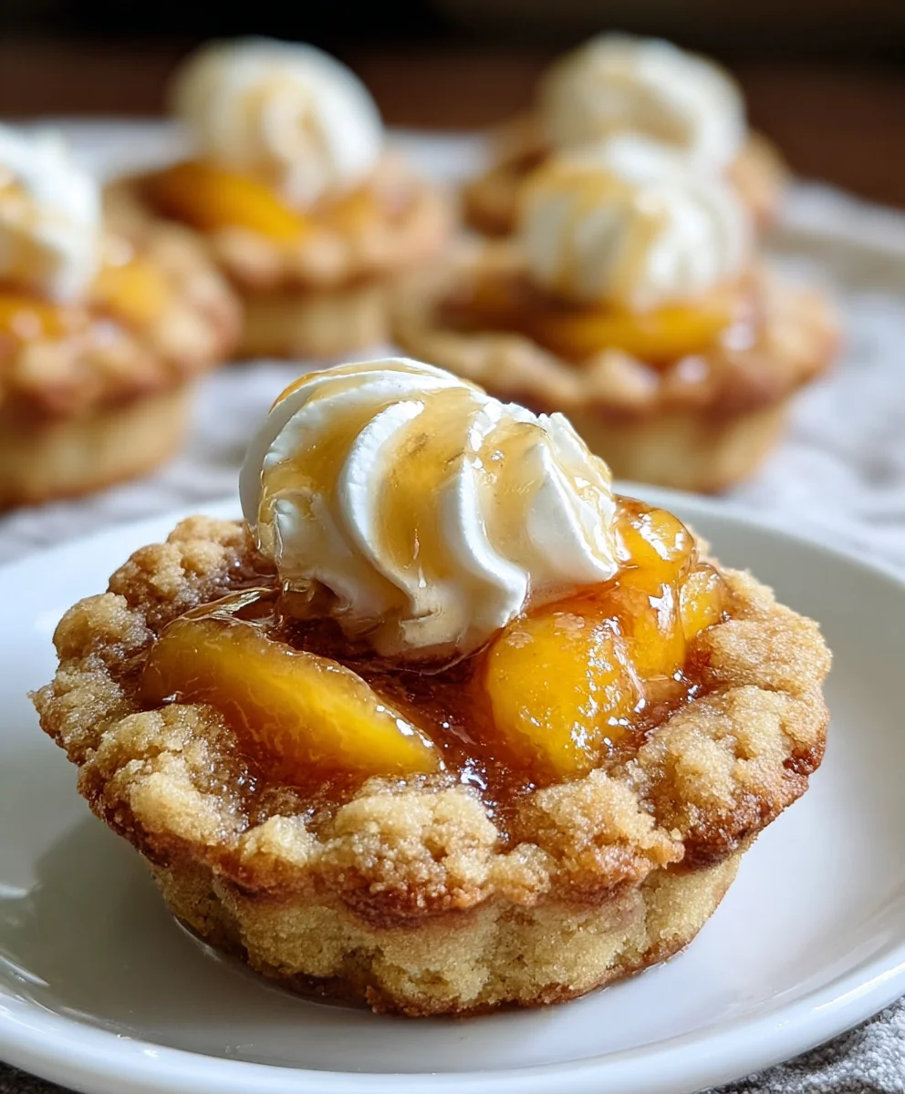 Peach Cobbler Cookie Cups - Easy Dessert Recipe
