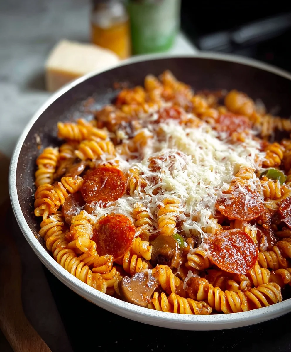 Easy One Pot Pizza Pasta - Quick & Cheesy Dinner