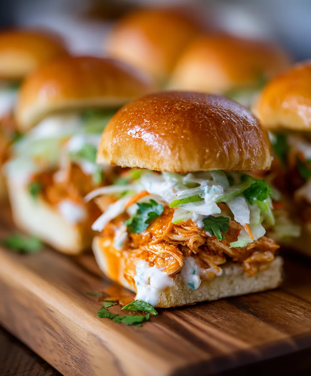 Spicy Buffalo Chicken Sliders- Quick & Easy Appetizer