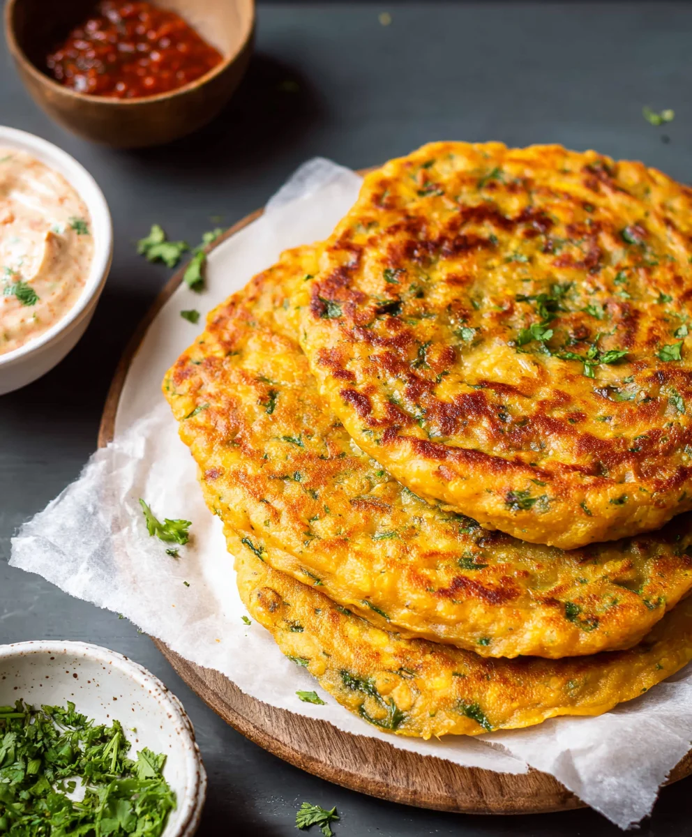 Masoor Dal Chilla- Savory Red Lentil Pancakes