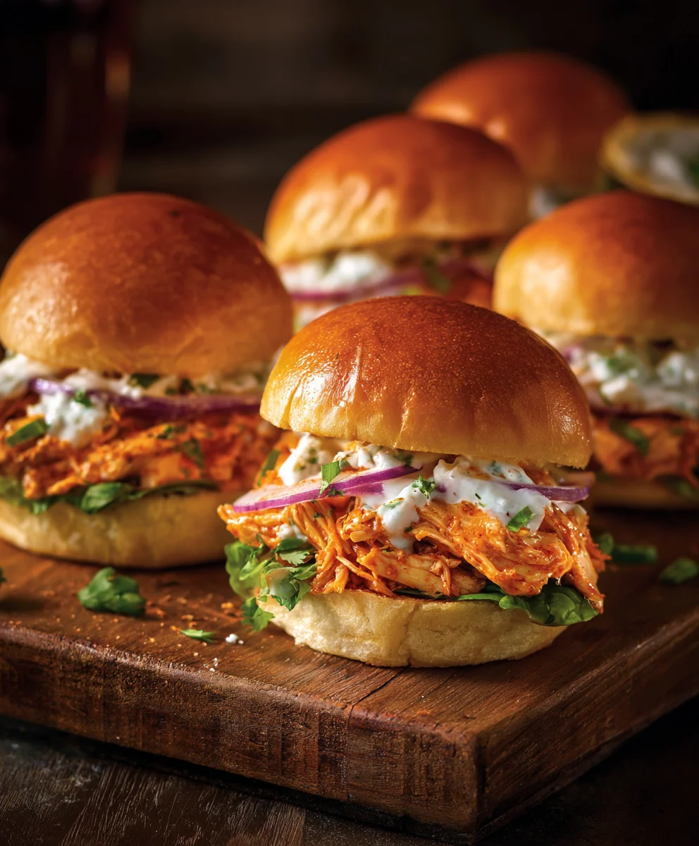 Spicy Buffalo Chicken Sliders- Quick & Easy Appetizer