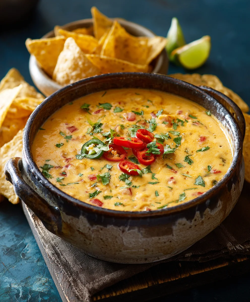 Spicy Beef Cowboy Queso Dip Recipe-Easy Appetizer