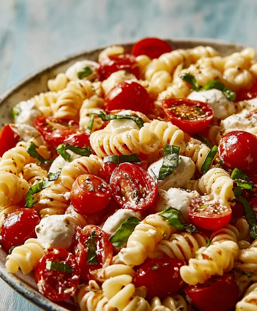 Creamy Caprese Pasta Salad- Easy & Delicious Recipe
