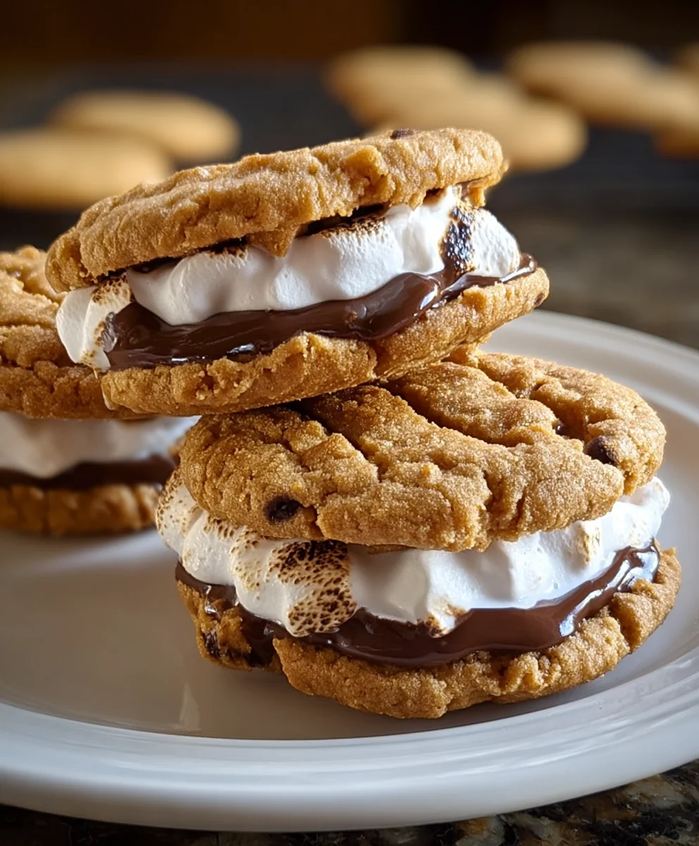 Peanut Butter Smores Sandwich Cookies Delight